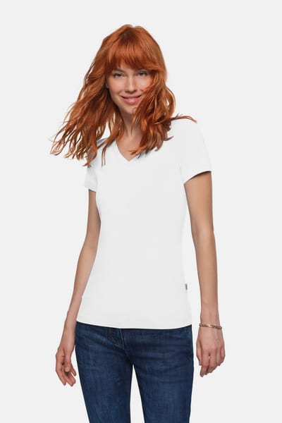 Damen V-Shirt Stretch