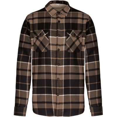Karo-Hemdjacke mit Sherpa-Futter