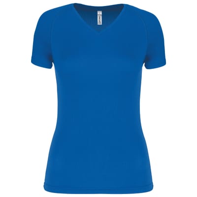 Damen Kurzarm-Sportshirt mit V-Ausschnitt