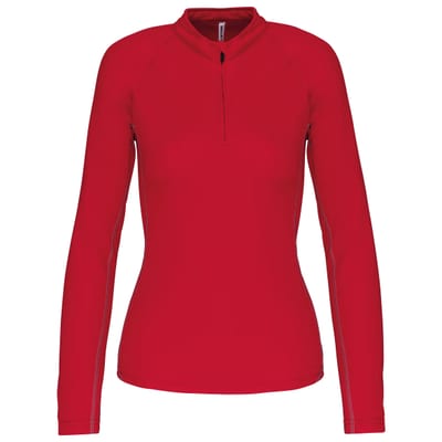 Sporttop mit langen Ärmeln ¼ Zip für Damen