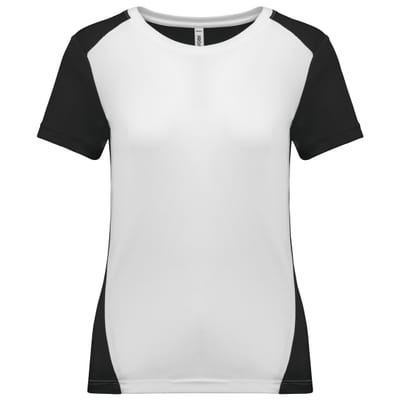 Zweifarbiges umweltfreundliches Damen-Sport-T-Shirt