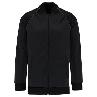 Unisex-Trainingsjacke mit Reißverschluss und Paspel