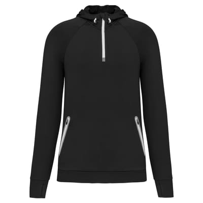 Kapuzen-Sweatshirt 1/4 Sport-Reißverschluss Unisex