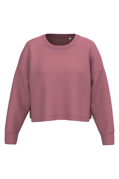 Damen Cropped-Sweatshirt mit Rundhalsausschnitt