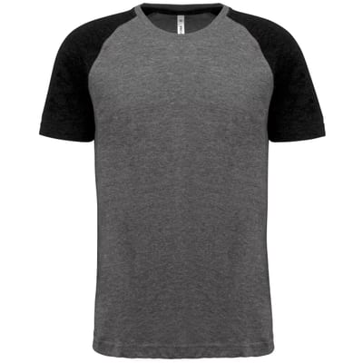 Zweifarbiges Triblend Sport-T-Shirt mit kurzen Ärmeln für Erwachsene