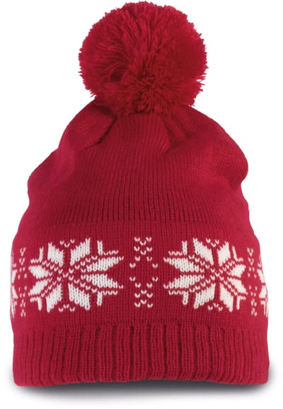 Weihnachtsstrickmütze mit Sternmuster