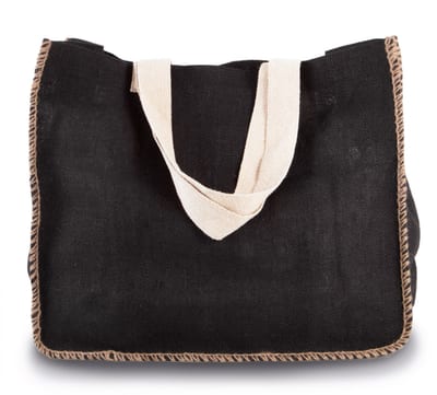 Jutetasche mit Kontrastnähten