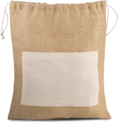 Tasche aus Jutestoff mit Kordel
