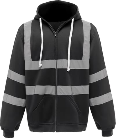 Kapuzenpullover mit Reißverschluss in Warnfarbe